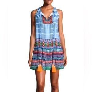 Hemant & Nandita Bohemian Layer Mini Dress With Tassels